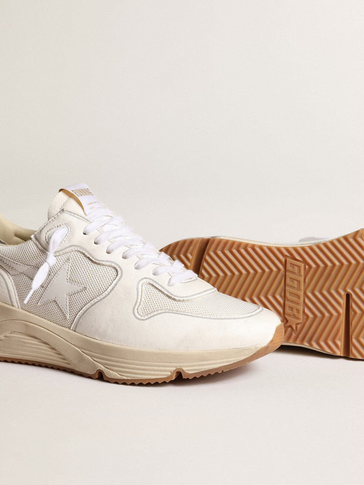 GGDB - Running Sole femme en résille et nappa blancs