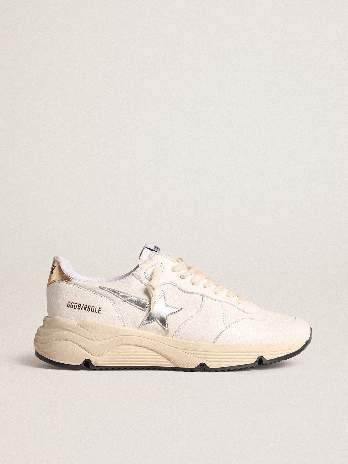 GGDB - Running Sole en cuir nappa avec étoile argentée et contrefort en cuir doré