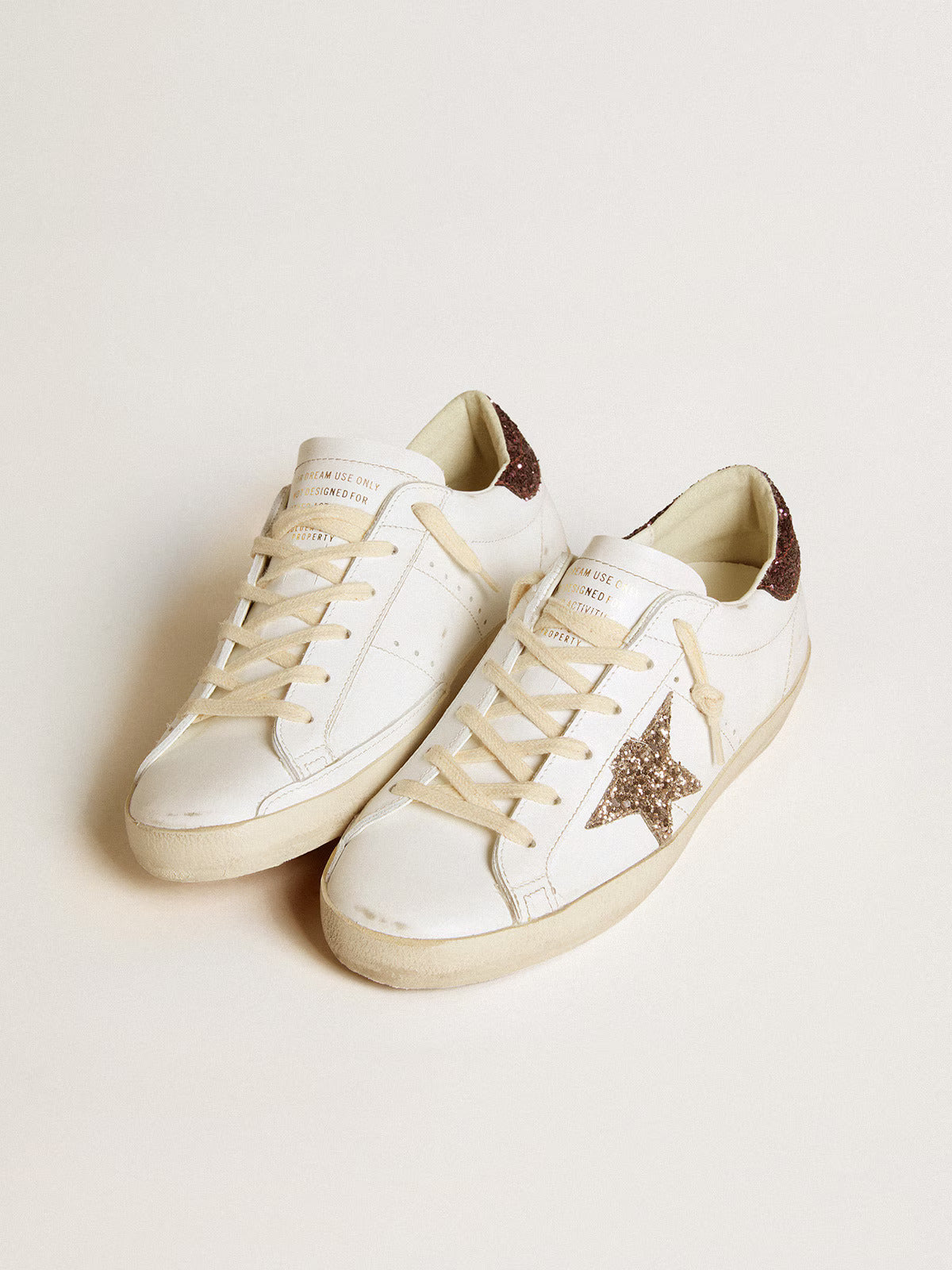 GGDB - Super-Star pour femme avec étoile à paillettes dorées et contrefort à paillettes bordeaux