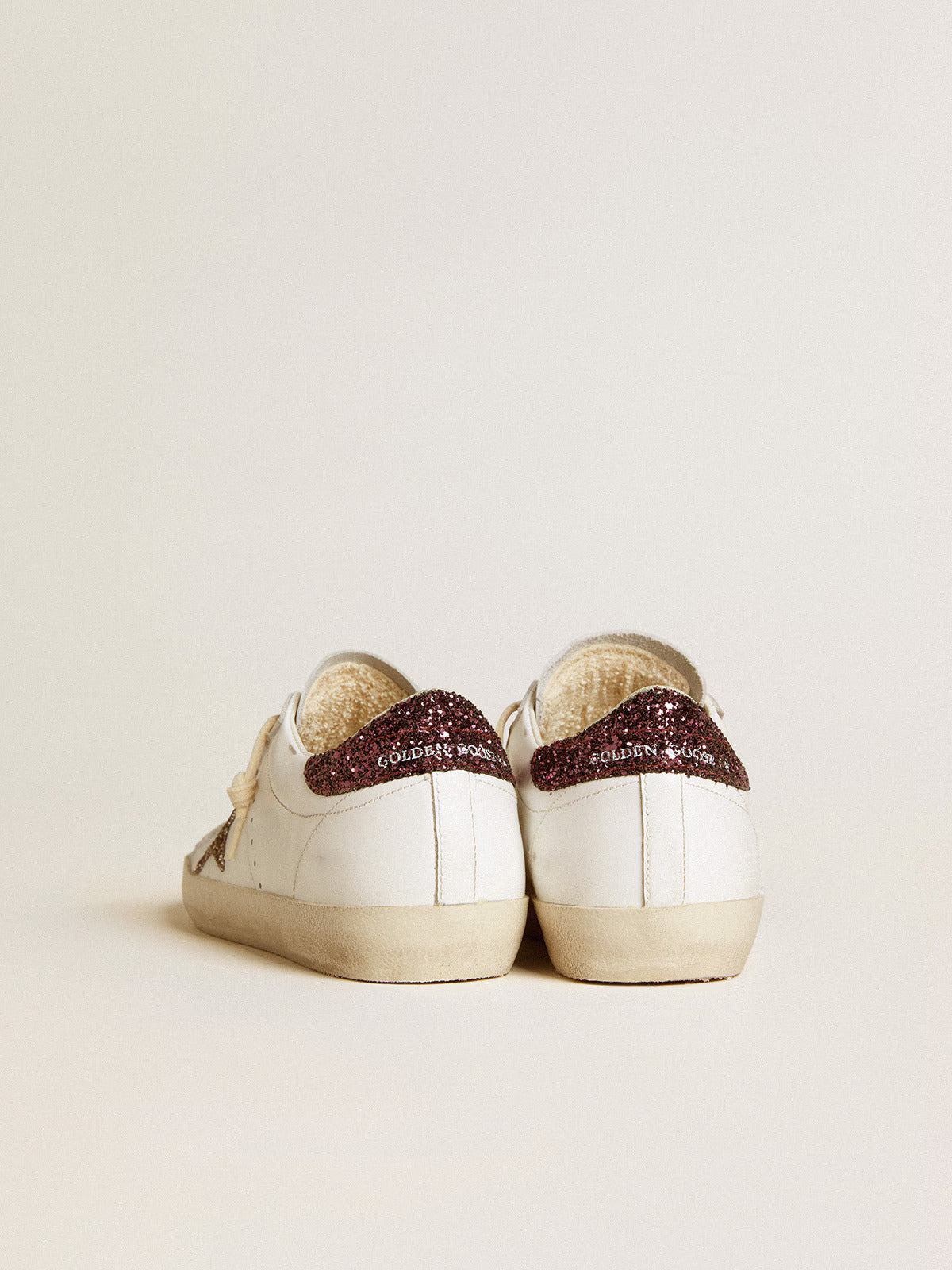 GGDB - Super-Star pour femme avec étoile à paillettes dorées et contrefort à paillettes bordeaux