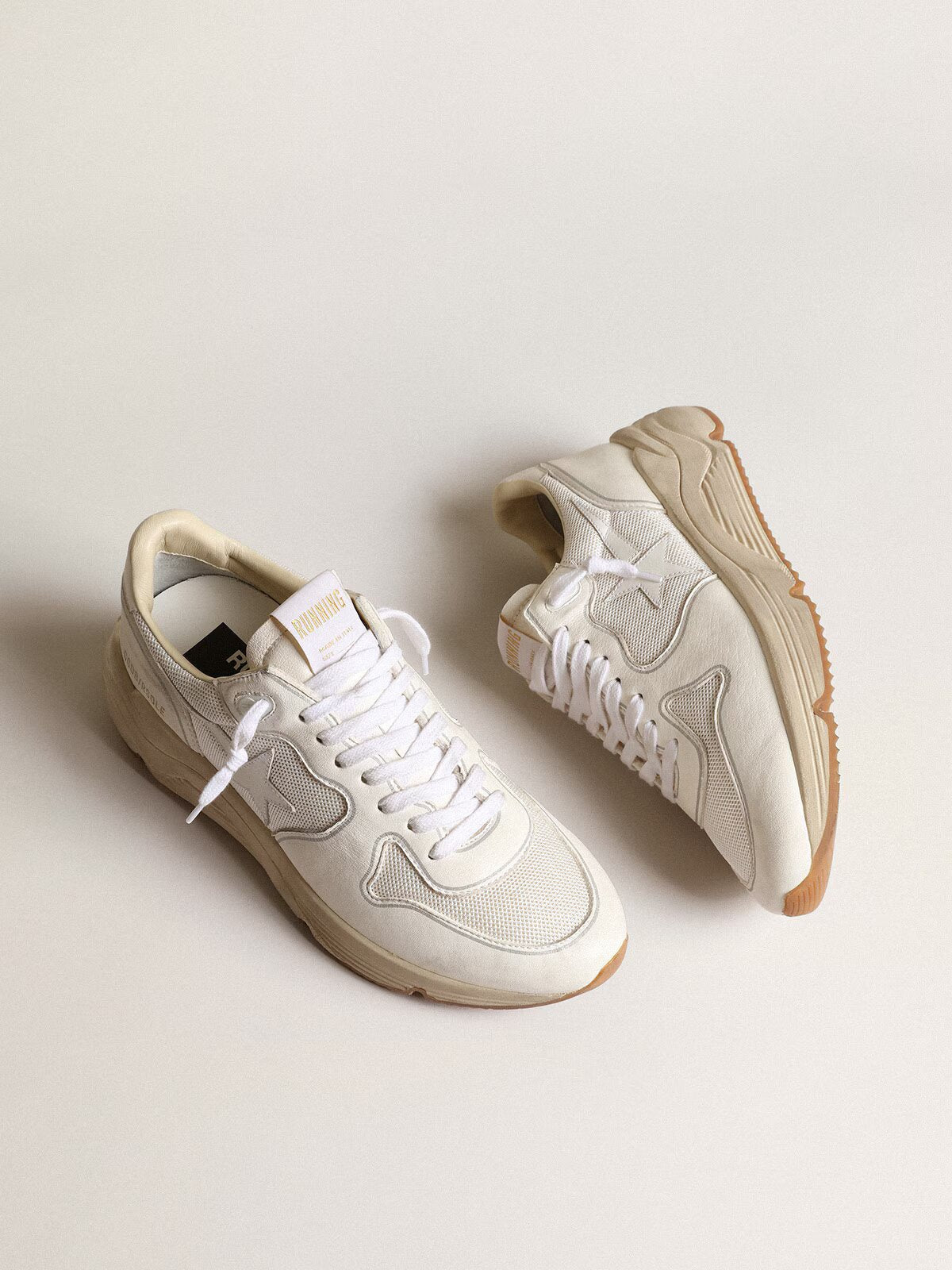 GGDB - Running Sole femme en résille et nappa blancs