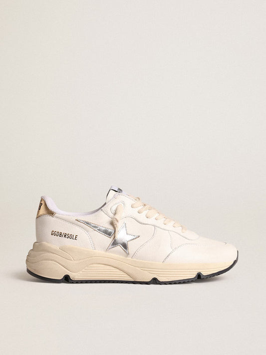 GGDB - Running Sole en cuir nappa avec étoile argentée et contrefort en cuir doré